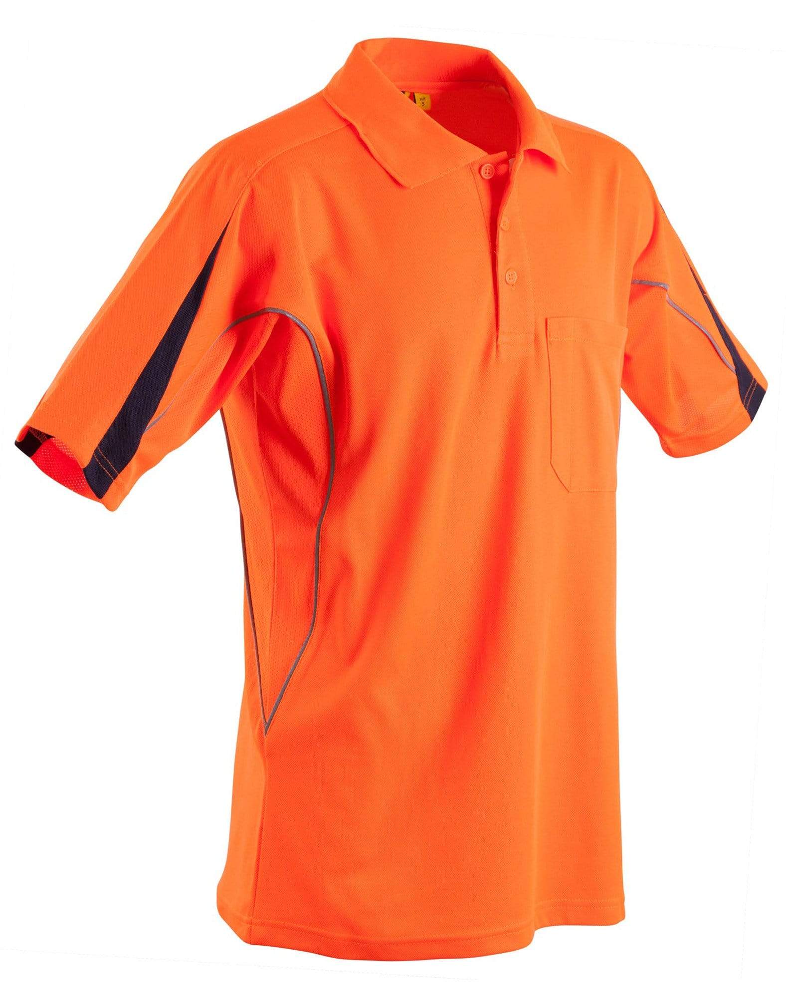 Australian Industrial Wear Work Wear Fluoro Orange/Navy / S HI-VIS LEGEND SHORT SLEEVE POLO Mens' SW25A